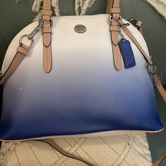 Coach Cora Peyton Porcelain Blue Ombré Satchel🔹FIRM🔹 - Picture 7 of 16